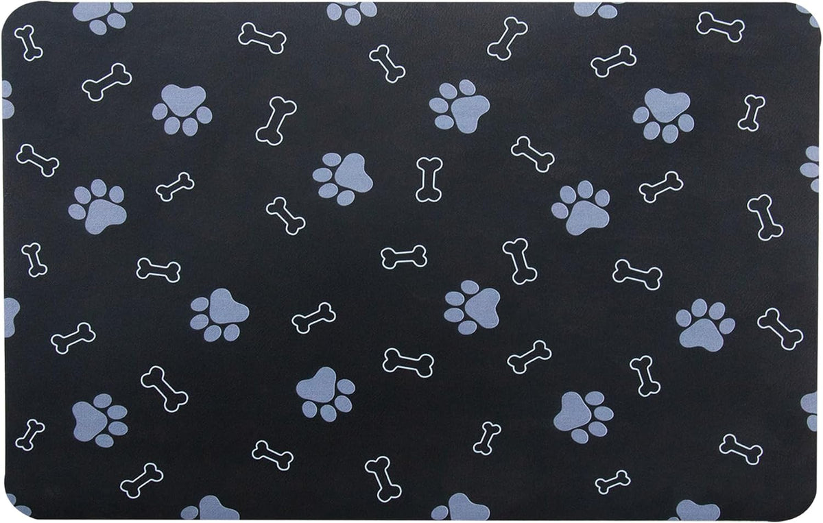 Pet Cat Dog Food Mat Non Slip Mat for Dog Water Bowl Mat Quick Dry - Black / 18.1*11.8 in - image 2