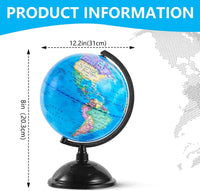 KISEER 8 Inch World Globe with Stand Rotating Earth Spinning Globe - Blue - image 2