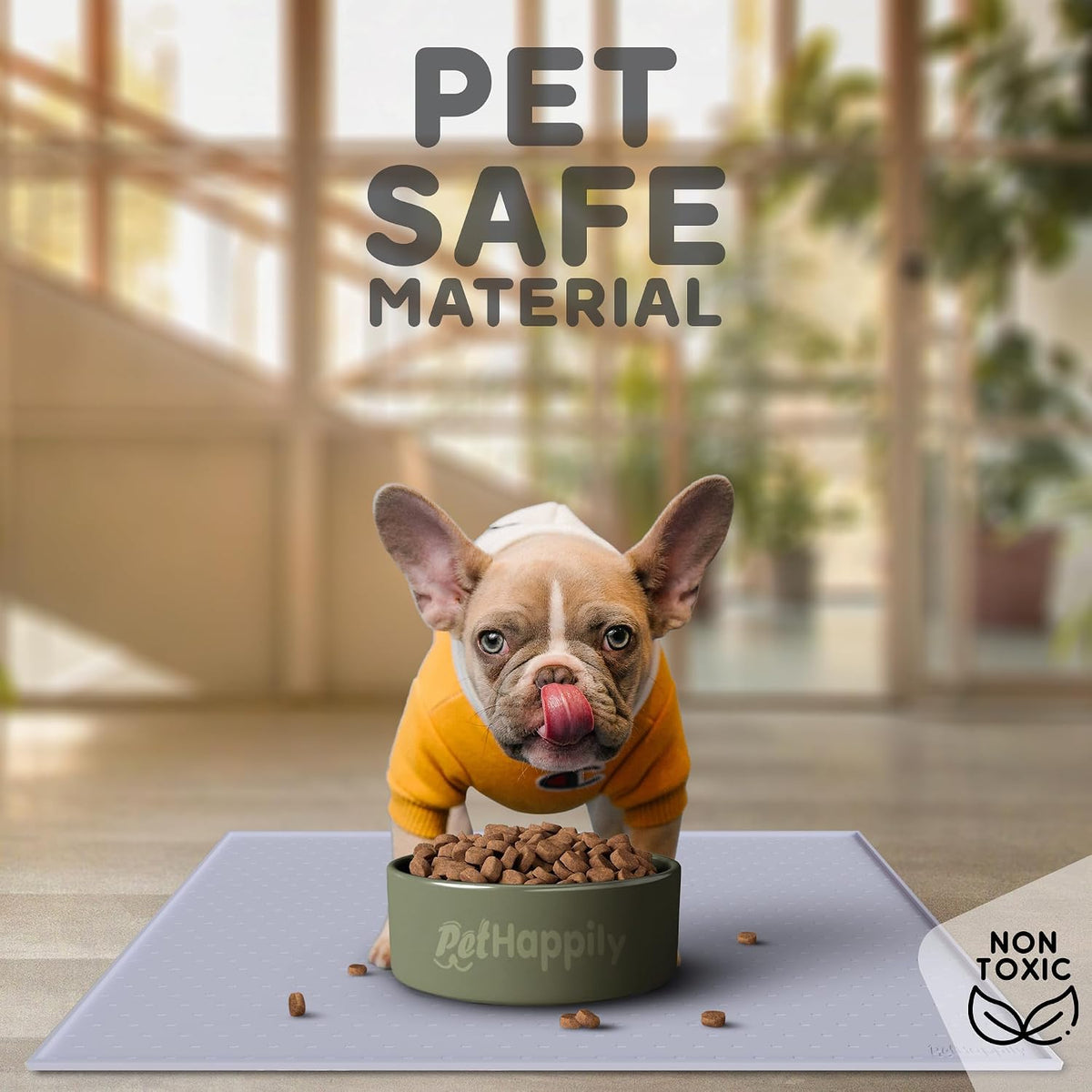 Dog Food Mat - Raised Edges Dogs Mat for Food and Water Prevent Spill, Waterproof Cat Food Mats - 28"L x 18"W / Lavender - image 3