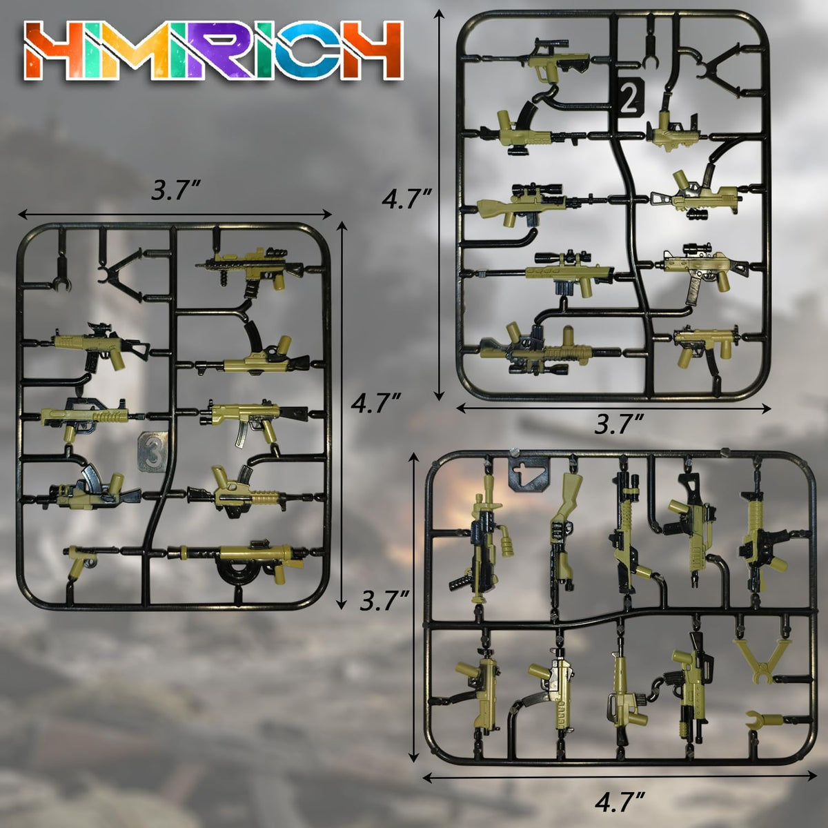 HIMIRICH black military weapons pack accessories for mini figures - view 36