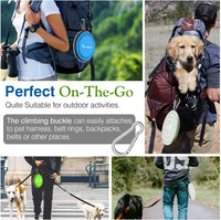 Pawaboo Collapsible Travel Dog Bowls 2 Pack with Lids&Carabiners - 450ml(Pack of 2) / Blue + Green - image 3