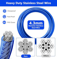 Heavy Duty Dog Tie Out Cable and Stake,16FT Rust Proof Dog Leads Tether for Yard with Swivel Hook,360°Swivel Spiral Dog Stake&Chain Up to 200 lbs,Removable Ground Anchor for Outdoor Beach Camping