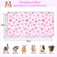 Unicorn Catcher 2 Pack Washable Guinea Pig Cage Liner - Pink Heart / 47X24in - image 3