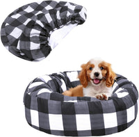 Round Dog Bed Cover Washable Elastic Edged 30×9.8 Inch – Essentials for Dogs - 30*30*9.8 Inch / Black