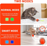 Interactive Cat Ball Toy with Feather - Orange - image 3