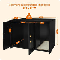 Cat Litter Box Enclosure, with Scratching Mat - Black / 31.5"L x 19.7"W x 21.7"H - image 4