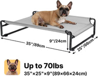 Veehoo Outdoor Elevated Dog Bed - Grey / 35.0"L x 26.0"W x 9.4"Th - image 4