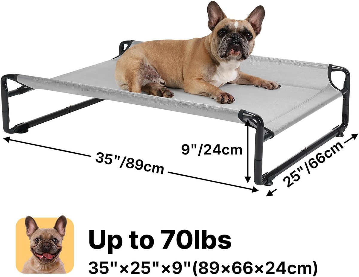 Veehoo Outdoor Elevated Dog Bed - Grey / 35.0"L x 26.0"W x 9.4"Th - image 4