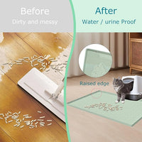 Cat Litter Mat, Silicone Large Cat Litter Trapping Mat for Litter Box - 31x22 in, Waterproof & Non-Slip, Durable & Easy Clean, Green