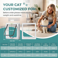 Ycozy XL Cat Doors Outer Size 11" x 9.8" 4-Way Locking Indoor Pet - X-Large / Brown - image 2