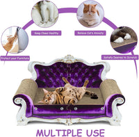 Luxury Cardboard Cat Scratcher Sofa Bed - Purple Crown - image 4
