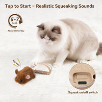 Migipaws Interactive MigiMouse Cat Toy 360° Rolling & Spin with Mesh - Brown - image 3