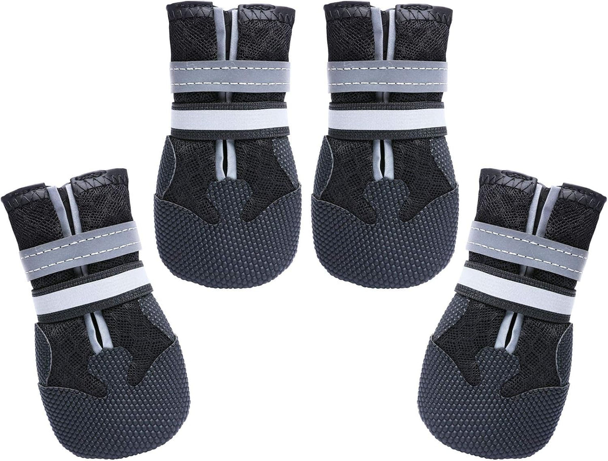 Dimicoo Breathable Dog Boots for Medium Large Dogs - Black / M (Insole Width 2.2")for 30~44lb