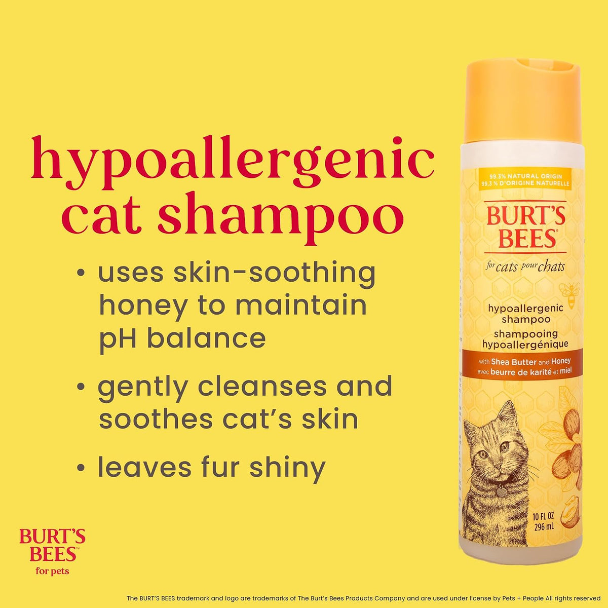 Burts Bees for Pets Hypoallergenic Cat Shampoo, Unscented - 10 Fl Oz (Pack of 2) - image 3
