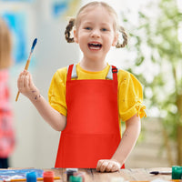 5 Pack Kids Apron Adjustable Children Apron with 2 Pockets Children - Red / 10 - image 3