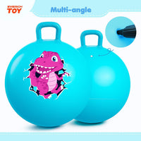 EVERICH TOY 18 inch hopper ball for kids with handle, purple pink clouds - view 28