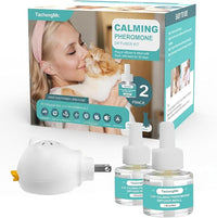 Cat Calming Diffuser, Cat Pheromones Calming Diffuser, Effectively Relieve Anxiety Stress Cat Diffuser Calming Multicat with 1 Diffuser + 2 Refill 48ml Last 60 Days Fits All Cats