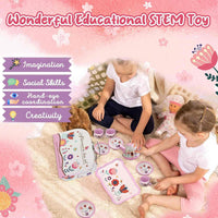 Lajeje Pretend Play Tea Set for Little Girls Ages 3-8 - Flower Tin Teapot Set - image 4