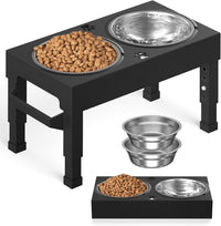 Elevated Dog Bowls Stand Large Breed - Black