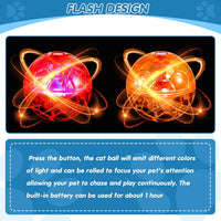 Frienda 4 Pcs Light up Cat Ball LED Motion Ghost Hunting Cat Ball – Essentials for Cats - Classic - image 3