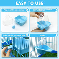 Bird Bath Box Hanging Birdbath Toy Parakeet Caged Bathing Tubs – Essentials for Birds - image 3