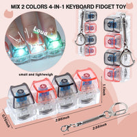 TYRIXKI 2 keyboard fidget toys, black and white heart shape clicker keychains - view 17
