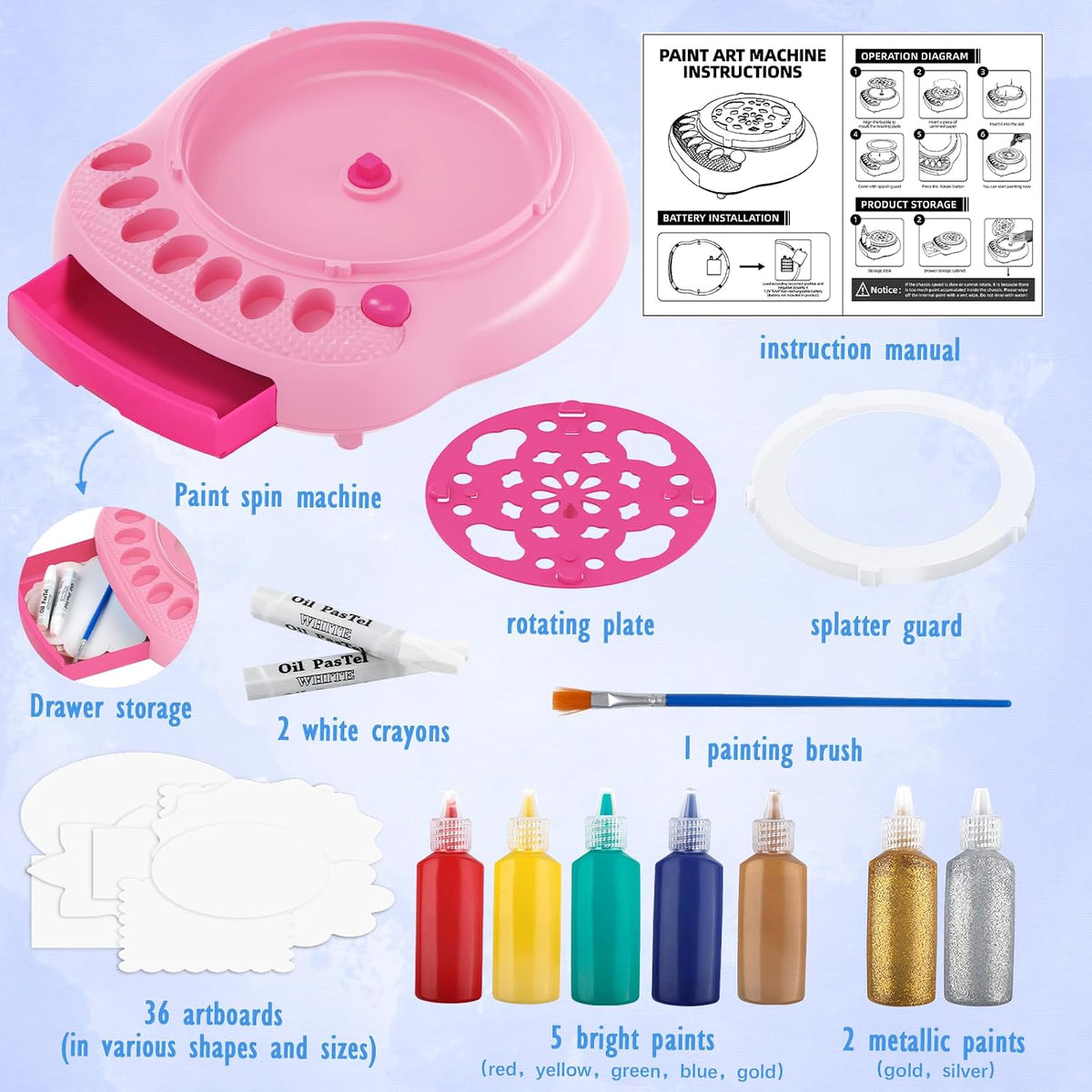 Spin Art Machine for Kids - Pink - image 2