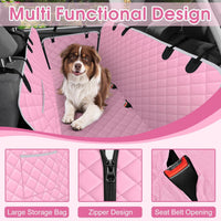 Waterproof Dog Car Seat Cover for Back Seat, Pet Hammock, L - Pink,Grey / Large,Standard - image 3