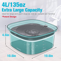 UPSKY 4L Dog Water Bowl No Spill Large Capacity Slow Drinking Water - 4 L / L-Green - image 2