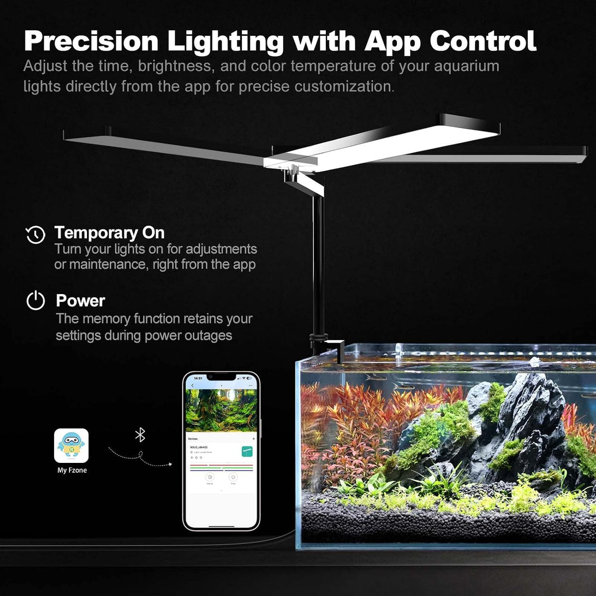 FZONE Solo Series Nano Aquarium Light for Freshwater and Planted Tanks – Essentials for Fish - White-Fresh - image 3