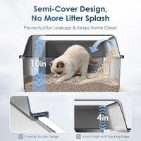 Suzzipaws Stainless Steel Cat Litter Box with Lid for Kittens & Small - 6" Deep / 1.0 - image 2