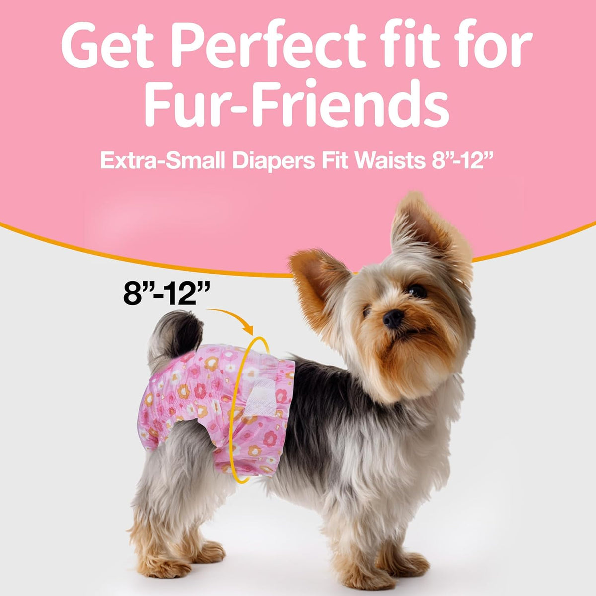 Pet Soft Dog Diapers Female, Disposable Female Dog Diaper - Pink Flower / X-Small(36Pcs) - image 3