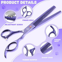 Professional Dog Grooming Scissors Set - 7 Inch (Pack of 5) / Purple - image 4