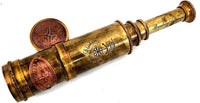 ALADEAN 19 inch brass Scout Regiment spyglass telescope with hand-stitched leather case - view 4