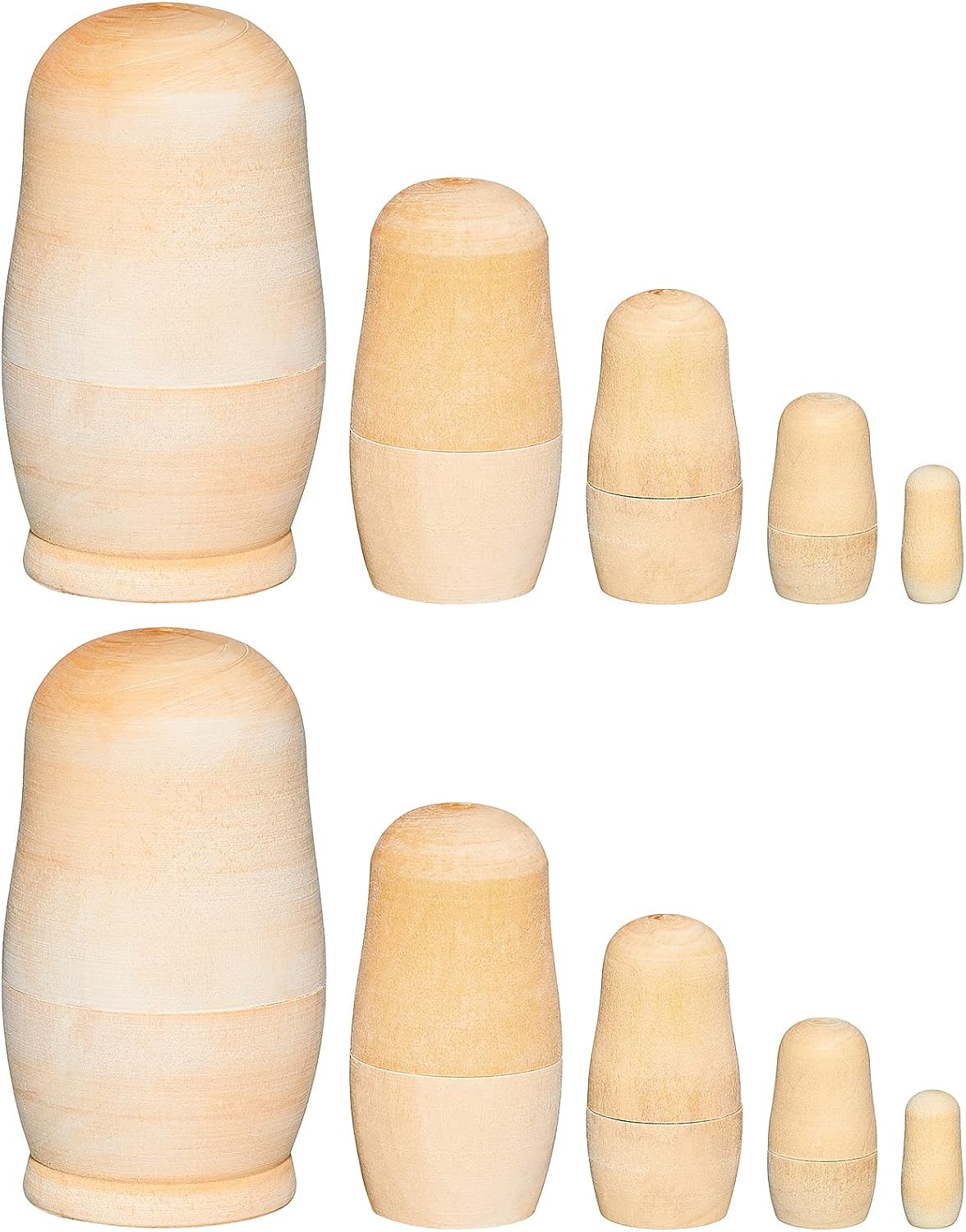 Chalyna 2 Sets Blank Russian Nesting Dolls Unfinished DIY Kit for Kids – Fun for Kids & Family