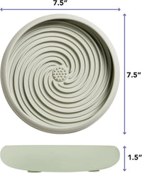 Lick Dish, Silicone Lick Mat + Slow Feeder for Cats & Small Dogs - Sage / Large - image 2