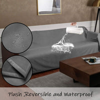Ameritex Pet Bed Blanket Reversible 100% Waterproof Velvet Super Soft - 82x82 Inches / Light Grey+grey - image 3