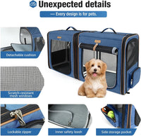 Lekereise Large Cat Carrier for 2 Cats - Blue / M-2 Cats Travel - image 4