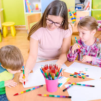 Hxezoc 20 stackable buildable crayons with 12 colors each and clear caps - view 3