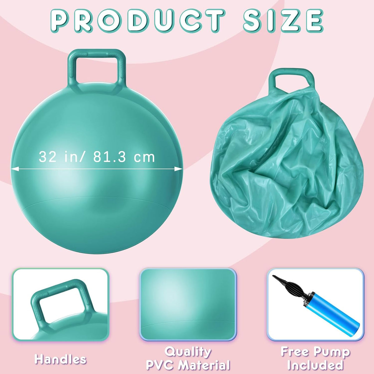 Lewtemi 6 Pcs Hopper Ball with Handle - Boho Color / 32 Inch - image 2