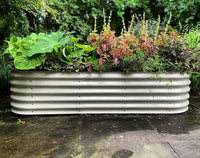 Vego garden Raised Garden Bed Kits, 17" Tall 6 in 1 Modular Metal Raised Planter Bed for Vegetables Flowers Patio Ground Planter Box-Pearl White