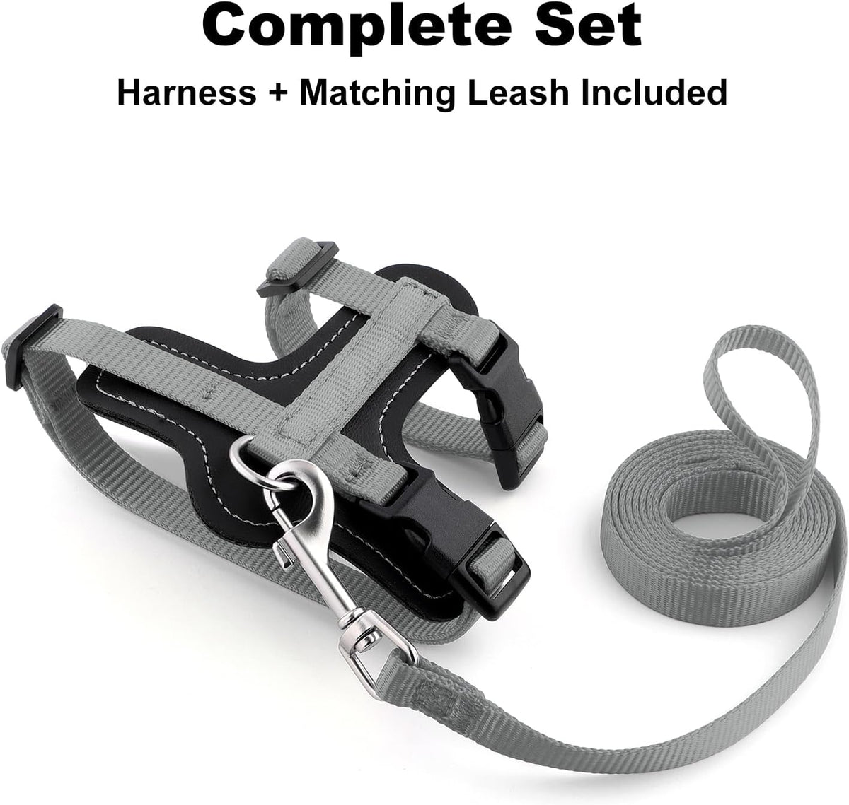 Plutus Pet Adjustable Cat Harness and Leash Set - Gray - image 2