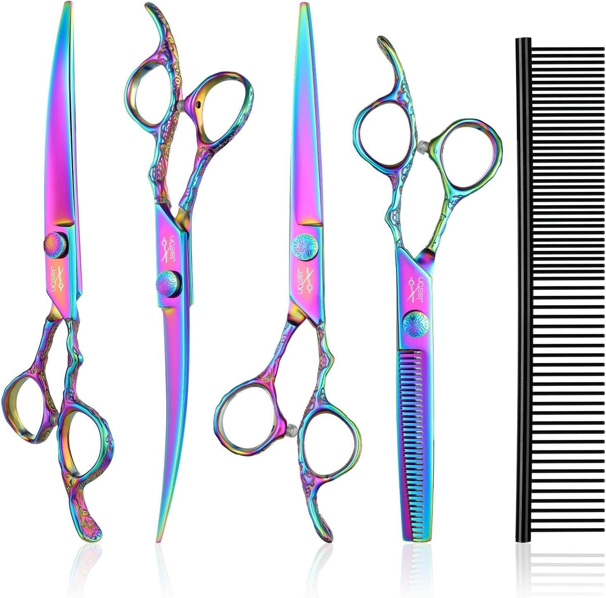 JASON Dog Grooming Scissors Set - Rainbow
