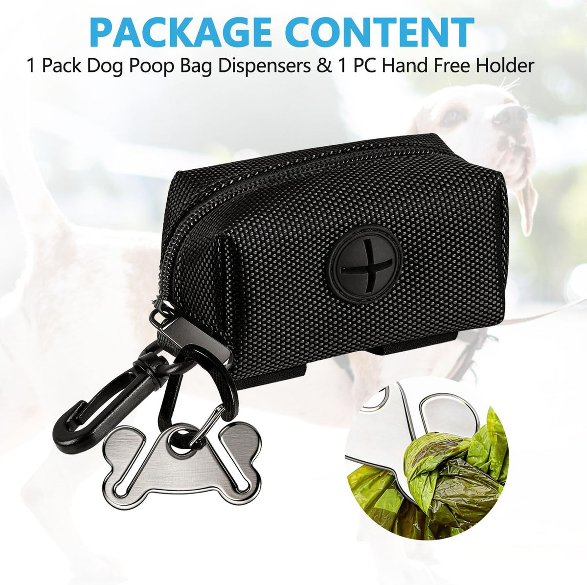 Dog Poop Bag Dispenser Holder Soft Waste Bags Roll Holders Leash Clip - 1 Count (Pack of 1) / 1PC Black - image 4