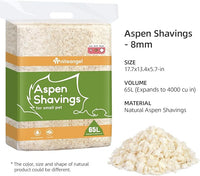 Niteangel Aspen Shaving Hamster Beddings for Syrian Dwarf Hamster Gerbil Mice Degu Rat Rabbit Bunny Guinea Pig Chinchilla Hedgehog or Other Small Pets (65L - 8 mm)