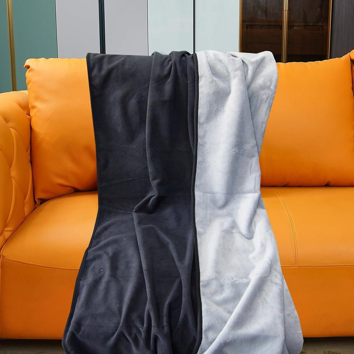 Waterproof Blanket for Bed Couch Sofa, Reversible & Reusable Cat - 40"x60" / Black/Light Grew