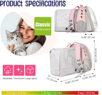 Dual Expandable Large Cat Backpack Carrier – Essentials for Cats - Pink / Square Back - image 2