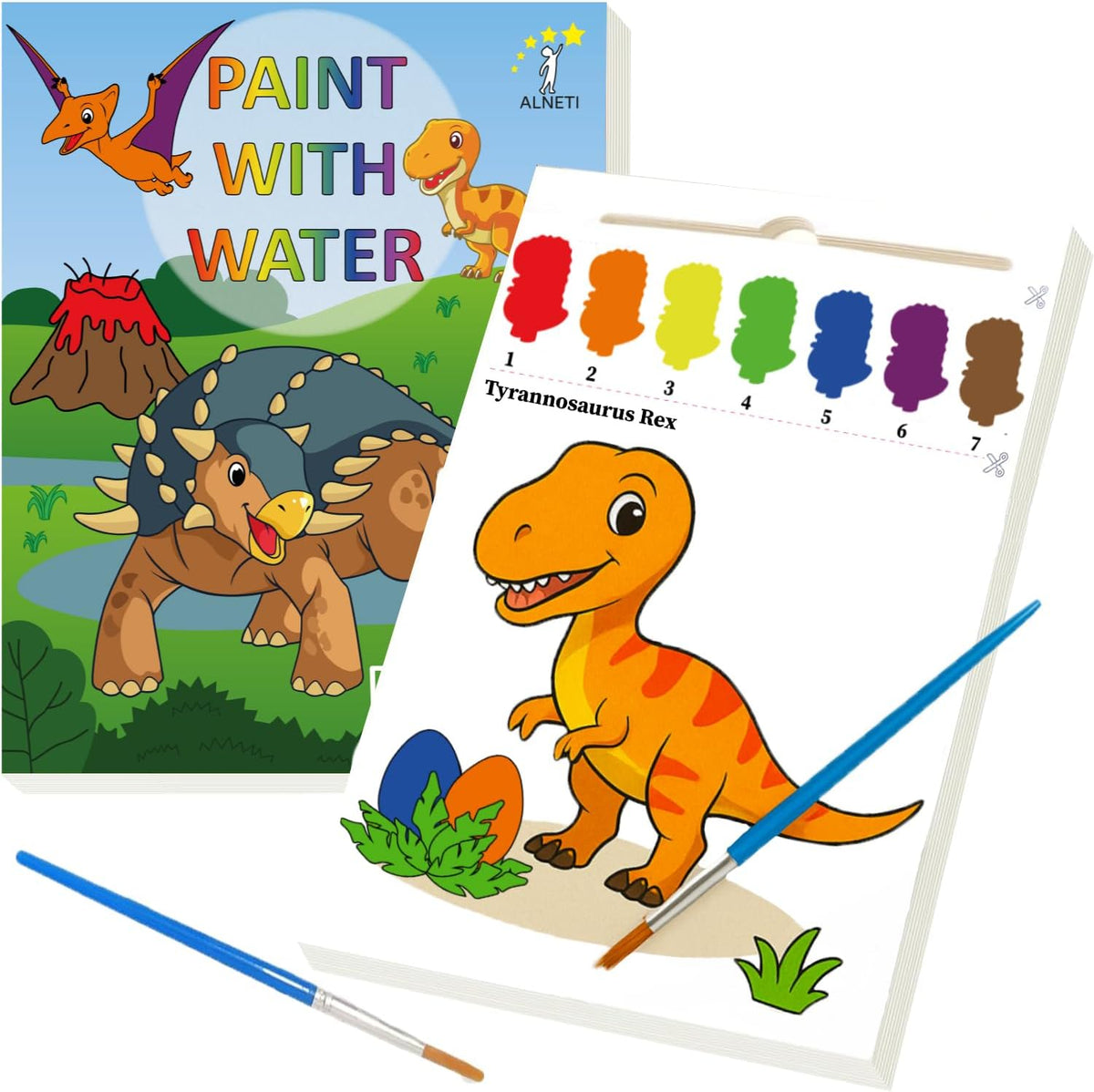 ALNETI Paint with Water Coloring Books for Toddlers - DINOSAURS / Art Paper