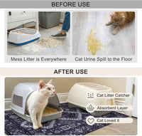 Cat Litter Mat, 20" x 28" Litter Trapping Mat, Waterproof – Daily Care for Cats - Retro_Dark Grey / 28x36 Inch (Pack of 1) - image 4