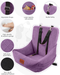 WOOAIDAGG Dog Car Seat for Small Dogs, Ultra-Soft Fabric - Purple - image 3